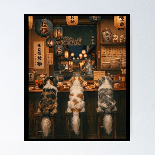 Item preview, Japanese Chin Art Ramen Noodle Foodie Dog Lover designed and sold by DoodleTortle.