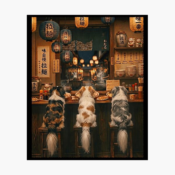 Item preview, Japanese Chin Art Ramen Noodle Foodie Dog Lover designed and sold by DoodleTortle.