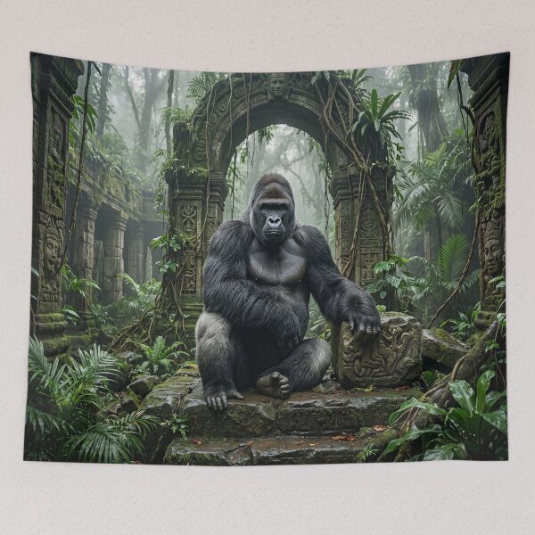 Item preview, Silverback Gorilla King in Ancient Jungle Ruins designed and sold by Quiet life.