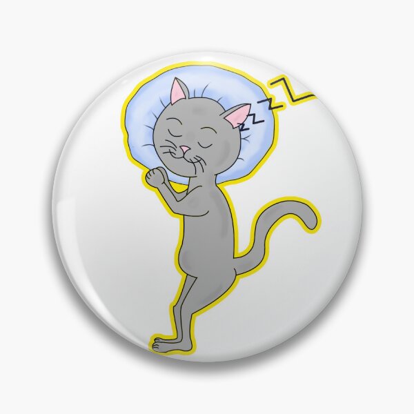Item preview, Cute Cozy Kawaii Sleeping Grey Cat Nap designed and sold by BalRaju-Doodles.
