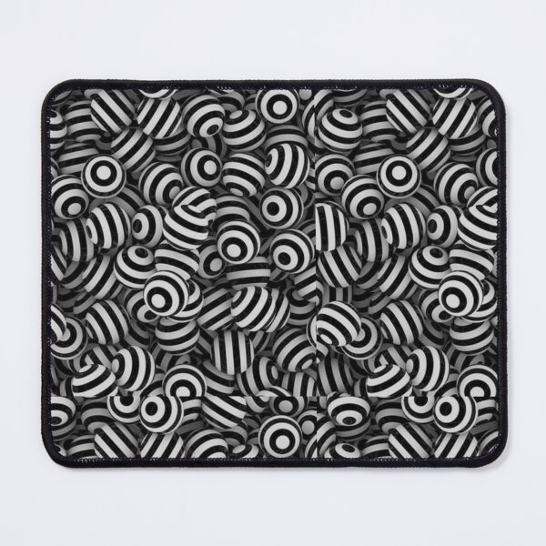 Item preview, Black and White 3D Illusion Pattern Striped Spheres Abstract Art designed and sold by UrbanCanvas 111.