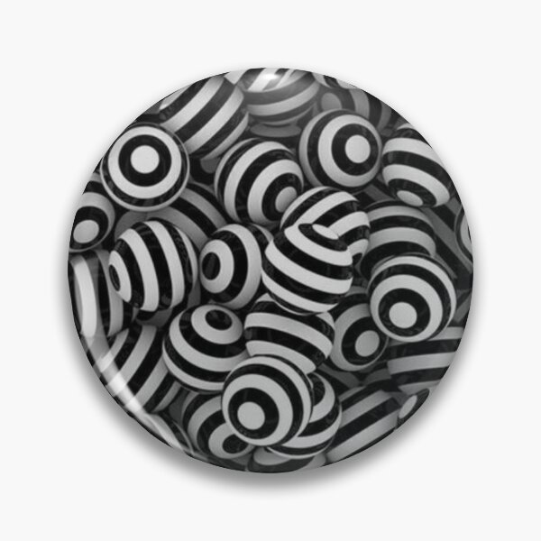 Item preview, Black and White 3D Illusion Pattern Striped Spheres Abstract Art designed and sold by UrbanCanvas 111.