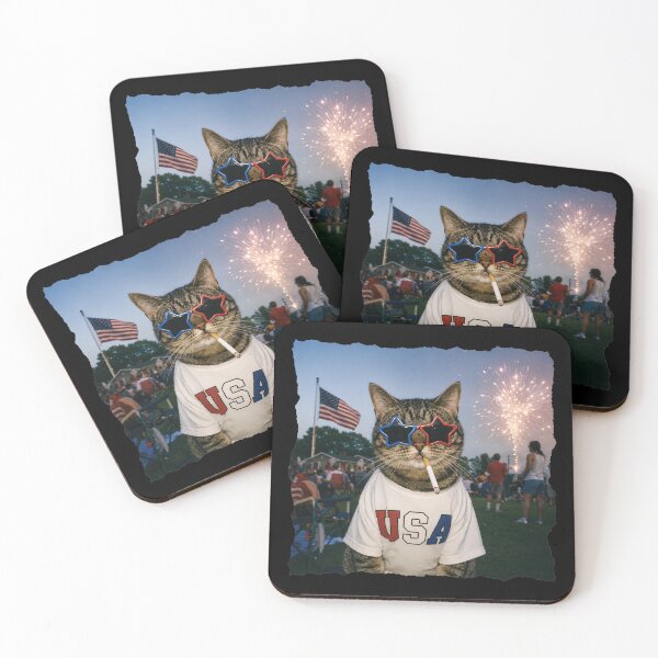 Item preview, Funny Patriotic American Cat designed and sold by RebeltouilleArt.