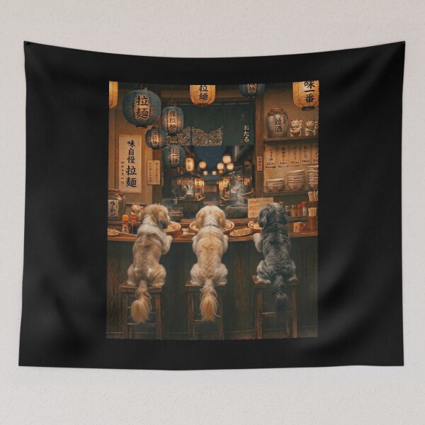 Item preview, Japanese Lowchen Art Ramen Noodle Foodie Dog Lover designed and sold by DoodleTortle.