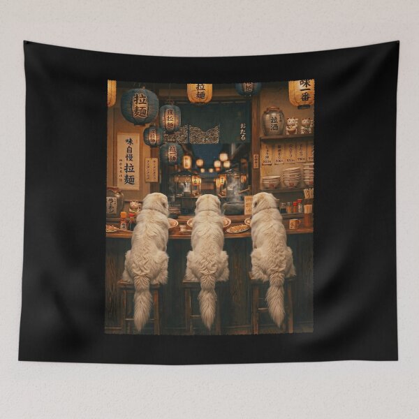 Item preview, Japanese Maremma Sheepdog Art Ramen Noodle Foodie Dog Lover designed and sold by DoodleTortle.