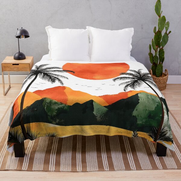 Item preview, Boho Tropical Mountains And Palm Trees At Sunrise  designed and sold by DEC02.