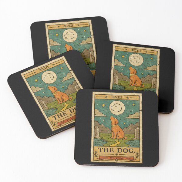 Item preview, The Dog Tarot Card Vintage Mystical Canine Moon designed and sold by ferminhays.