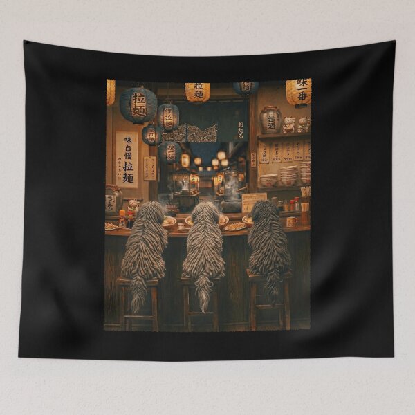 Item preview, Japanese Puli Art Ramen Noodle Foodie Dog Lover designed and sold by DoodleTortle.