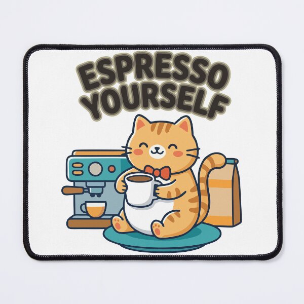 Item preview, Espresso Yourself Cute Cat Coffee Lover T-Shirt designed and sold by DarojadNR.