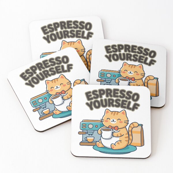 Item preview, Espresso Yourself Cute Cat Coffee Lover T-Shirt designed and sold by DarojadNR.