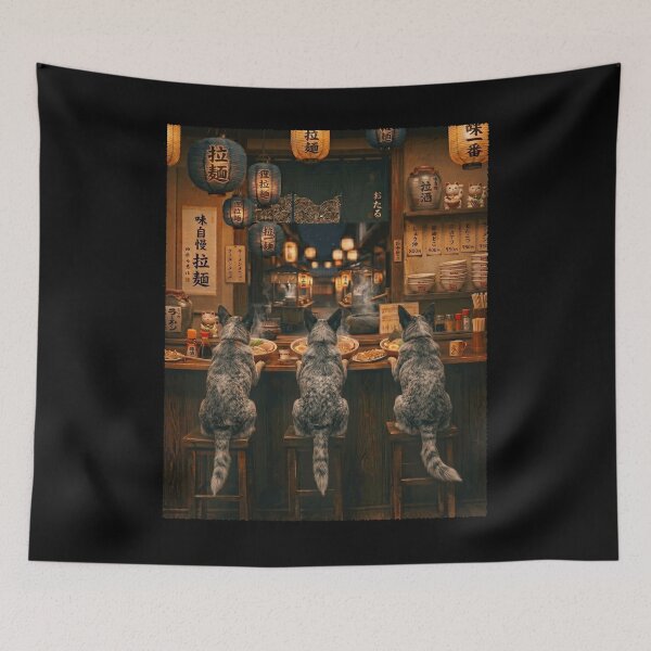 Item preview, Japanese Texas Heeler Art Ramen Noodle Foodie Dog Lover designed and sold by DoodleTortle.