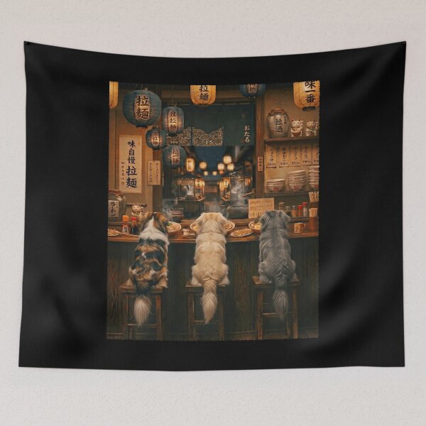 Item preview, Japanese Tibetan Spaniel Art Ramen Noodle Foodie Dog Lover designed and sold by DoodleTortle.