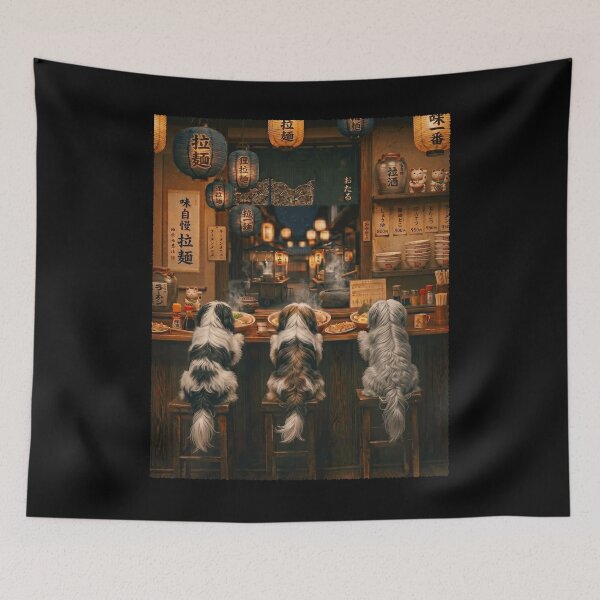 Item preview, Japanese Tibetan Terrier Art Ramen Noodle Foodie Dog Lover designed and sold by DoodleTortle.