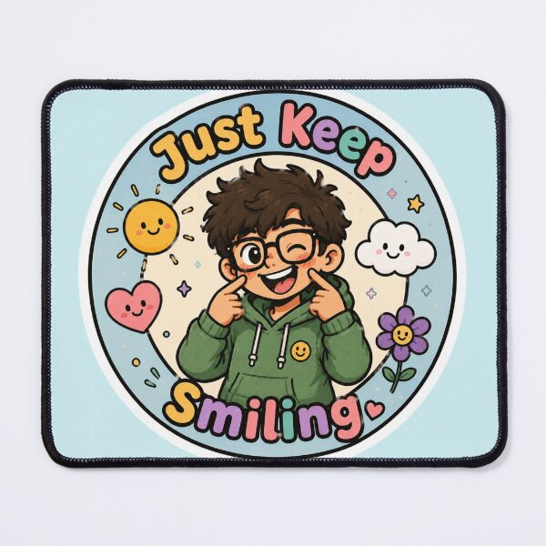 Item preview, Just Keep Smiling Cute Positive Cartoon Sticker designed and sold by Pransis_Diginer_26.