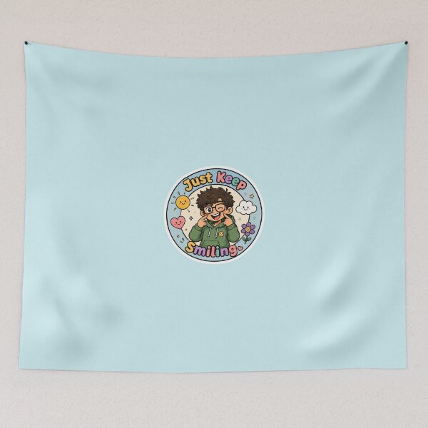 Item preview, Just Keep Smiling Cute Positive Cartoon Sticker designed and sold by Digital_products_0111.