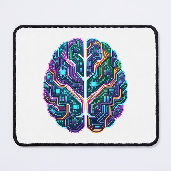 Item preview, Cybernetic Brain in Neon - Artificial Intelligence and Circuits designed and sold by Chaoscience.