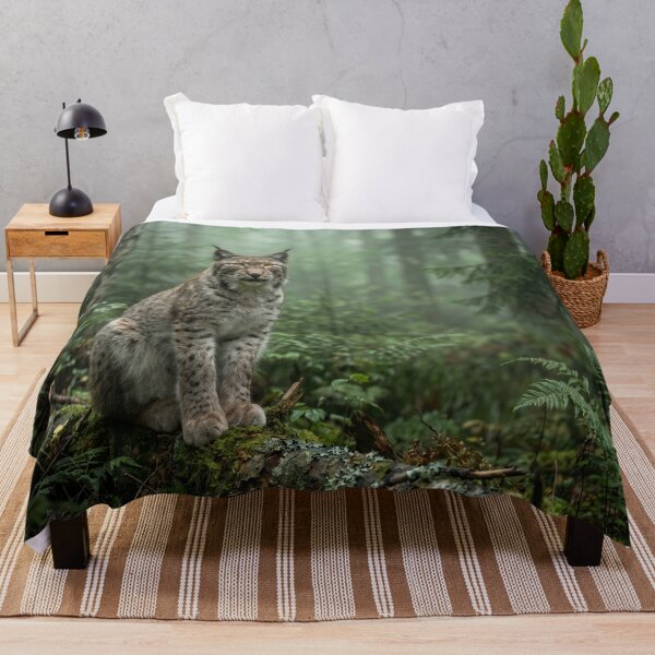 Item preview, Mystic Lynx in Misty Forest Wildlife Art designed and sold by Natural life.