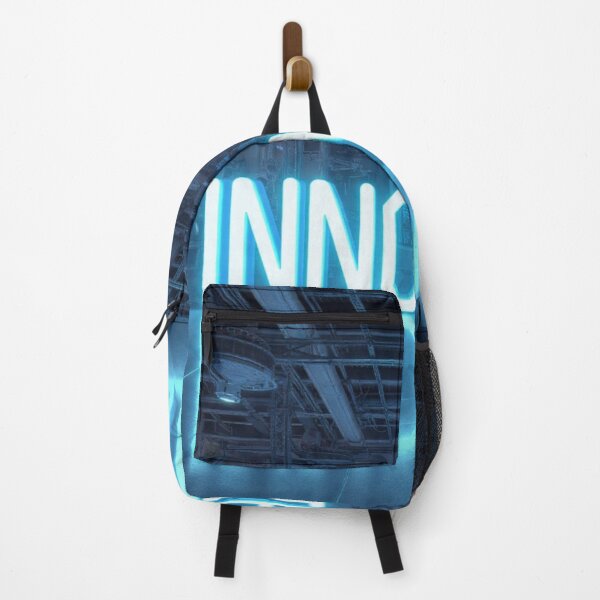 Item preview, INNOVATE - Cyberpunk Lab Neon Blue Futuristic Technology Motivational Poster designed and sold by RAMHEARTS.