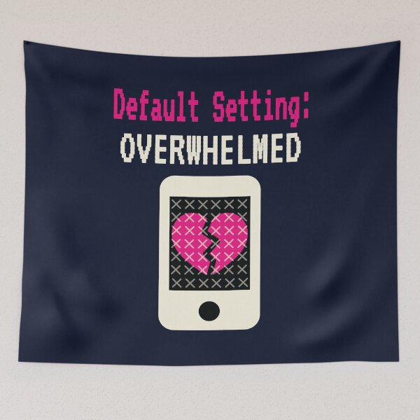 Item preview, Default Setting Overwhelmed - Y2K Pixel Art Broken Heart designed and sold by ANJ Designs.