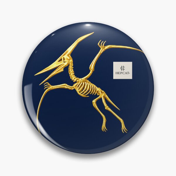 Item preview, Golden Pteranodon Dinosaur Fossil Skeleton designed and sold by hepcat-plus.
