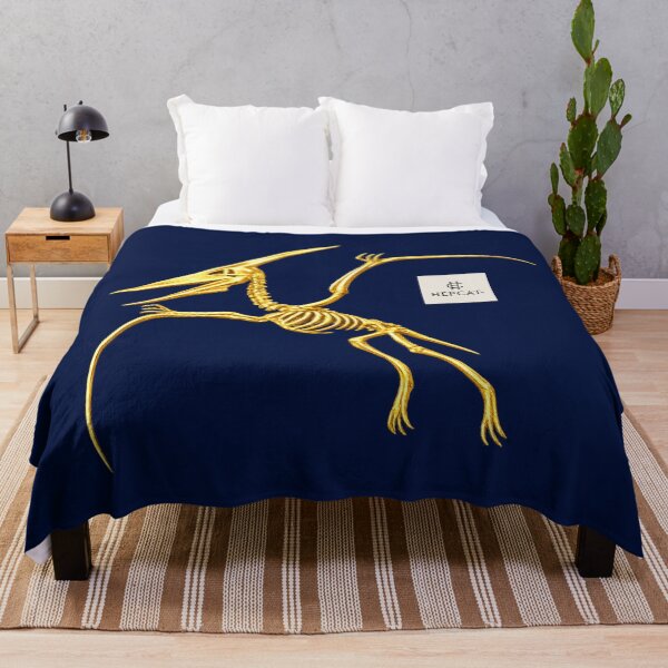 Item preview, Golden Pteranodon Dinosaur Fossil Skeleton designed and sold by hepcat-plus.