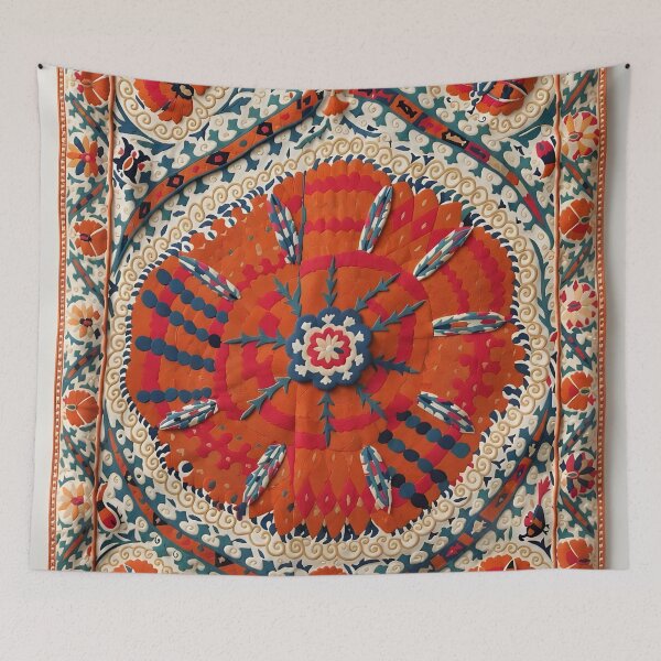 Item preview, Large Medallion Suzani Bokhara Embroidery designed and sold by Vicky Brago-Mitchell®.