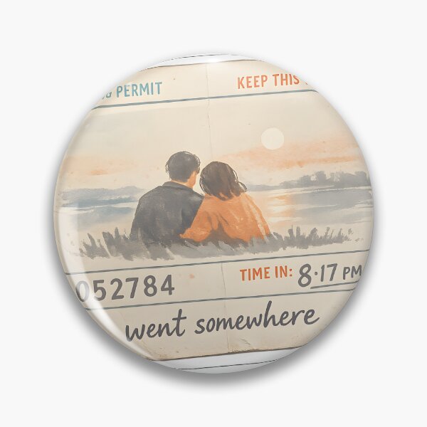 Item preview, Went Somewhere Retro Parking Permit Vintage Couple Sunset designed and sold by Naviora.