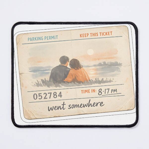 Item preview, Went Somewhere Retro Parking Permit Vintage Couple Sunset designed and sold by Naviora.
