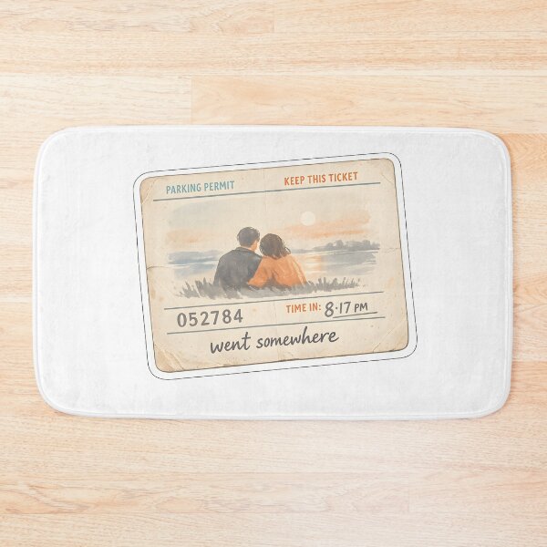 Item preview, Went Somewhere Retro Parking Permit Vintage Couple Sunset designed and sold by Naviora.