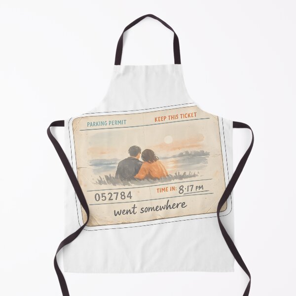 Item preview, Went Somewhere Retro Parking Permit Vintage Couple Sunset designed and sold by Naviora.