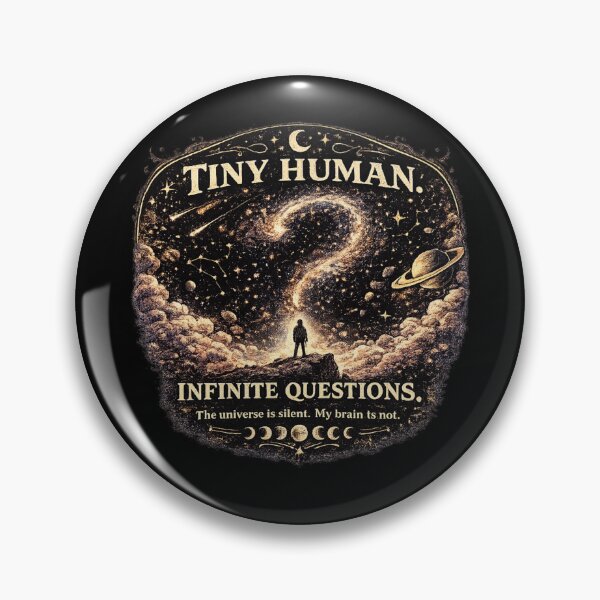 Item preview, Tiny Human Infinite Questions Shirt | Cosmic Philosophy Space Aesthetic Tee designed and sold by MrDev.