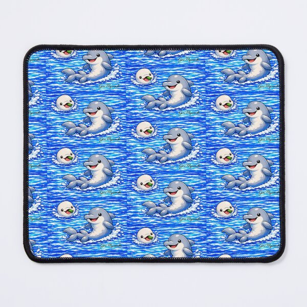 Item preview, Bright Blue Ocean Scene with Dolphin & Beluga designed and sold by The Art Queen Of Michigan .