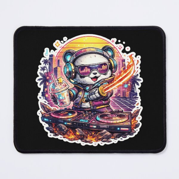Item preview, Neon Pulse Panda DJ designed and sold by RuthPlanteo.