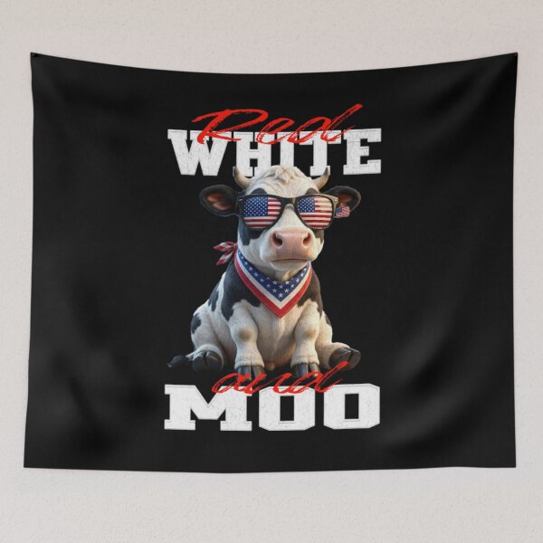 Item preview, Red White and Moo 4th of July  designed and sold by TheEndDesign.