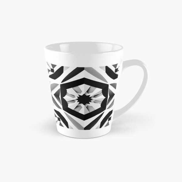 Item preview, Black White Hexagonal Kaleidoscope Geometric Pattern designed and sold by IntelliMindDesigns.