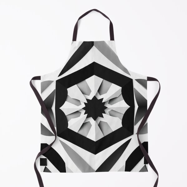 Item preview, Black White Hexagonal Kaleidoscope Geometric Pattern designed and sold by IntelliMindDesigns.