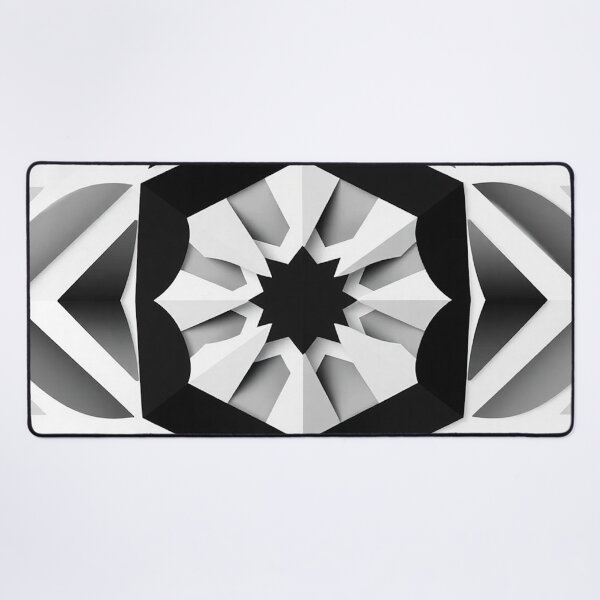 Item preview, Black White Hexagonal Kaleidoscope Geometric Pattern designed and sold by IntelliMindDesigns.