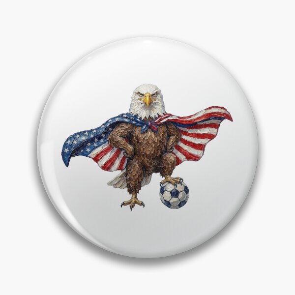 Item preview, USA Soccer Superhero Bald Eagle Impasto Art designed and sold by EvrmoodCo.