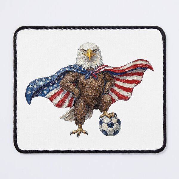 Item preview, USA Soccer Superhero Bald Eagle Impasto Art designed and sold by EvrmoodCo.