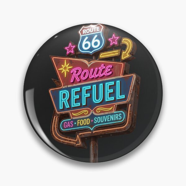 Item preview, Route 66 Neon Sign Vintage Gas Station Retro Refuel designed and sold by RetroRewind Studio.