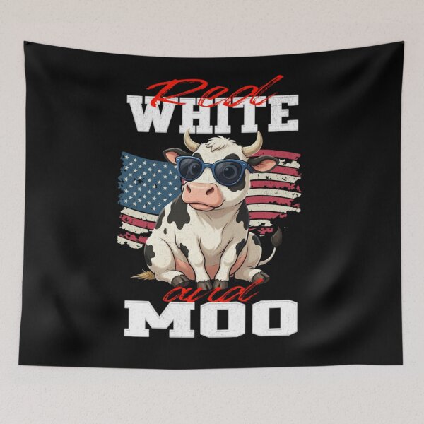 Item preview, Red White and Moo 4th of July  designed and sold by TheEndDesign.