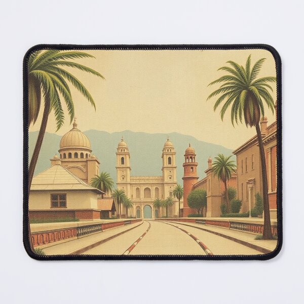 Item preview, Vintage Sepia Postcard Street Scene Illustration Art designed and sold by IntelliMindDesigns.