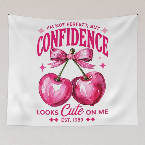 Item preview, Pink Cherry Confidence Quote Cute Aesthetic Design designed and sold by Cherry Glow.