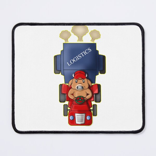 Item preview, Funny Kawaii Ox Driving Red Logistics Truck designed and sold by BalRaju-Doodles.