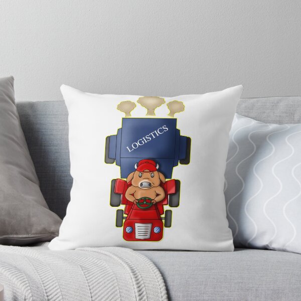 Item preview, Funny Kawaii Ox Driving Red Logistics Truck designed and sold by BalRaju-Doodles.