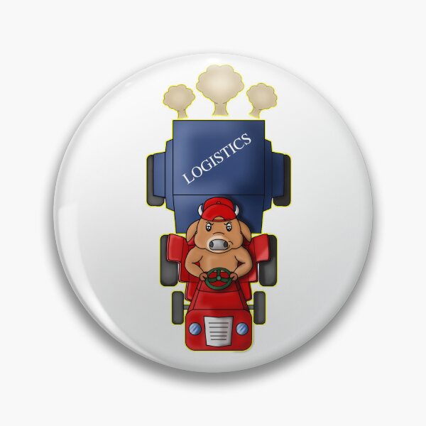 Item preview, Funny Kawaii Ox Driving Red Logistics Truck designed and sold by BalRaju-Doodles.