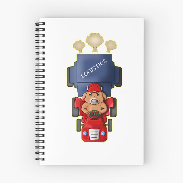 Item preview, Funny Kawaii Ox Driving Red Logistics Truck designed and sold by BalRaju-Doodles.