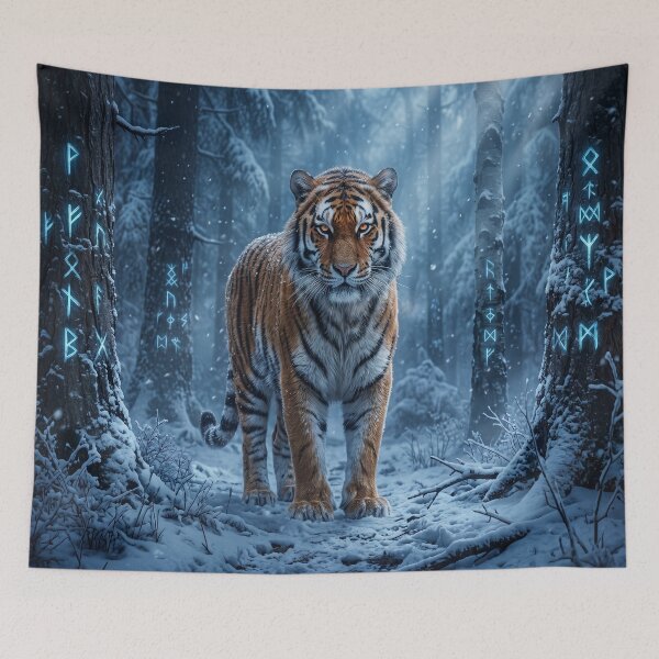 Item preview, Mystic Siberian Tiger in Winter Runes Forest designed and sold by Natural life.