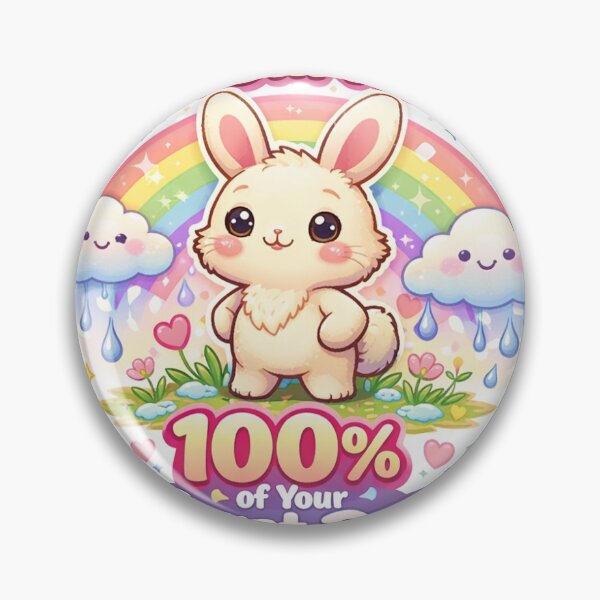 Item preview, Motivational Bunny Sticker Kawaii Positive Aesthetic for Healing & Mental Wellness designed and sold by CutePrintCorner.