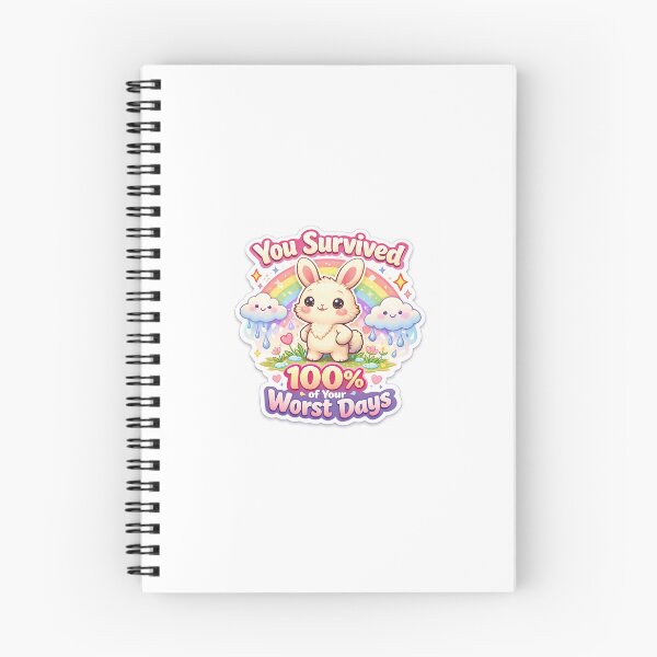 Item preview, Motivational Bunny Sticker Kawaii Positive Aesthetic for Healing & Mental Wellness designed and sold by CutePrintCorner.
